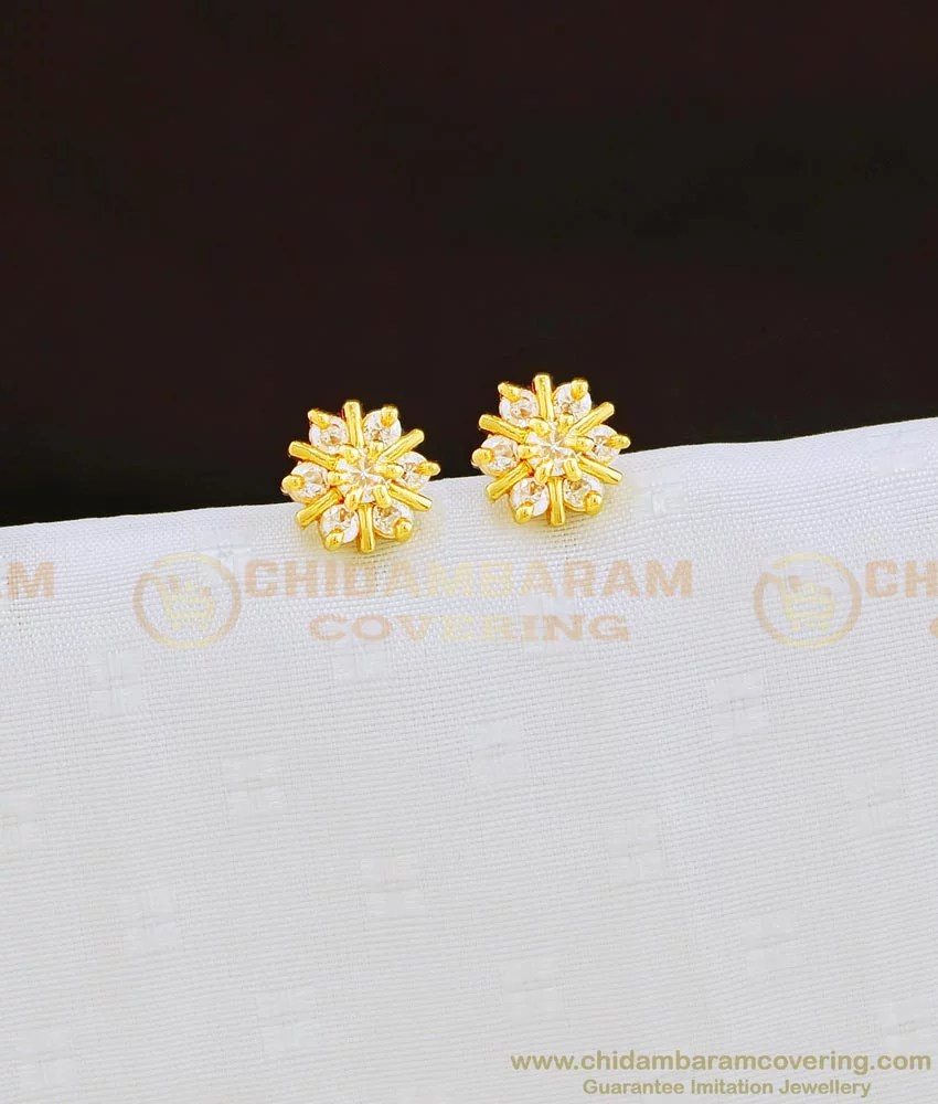 18K Gold 7 Stone Diamond Earrings For Women  235DER106 in 2250 Grams