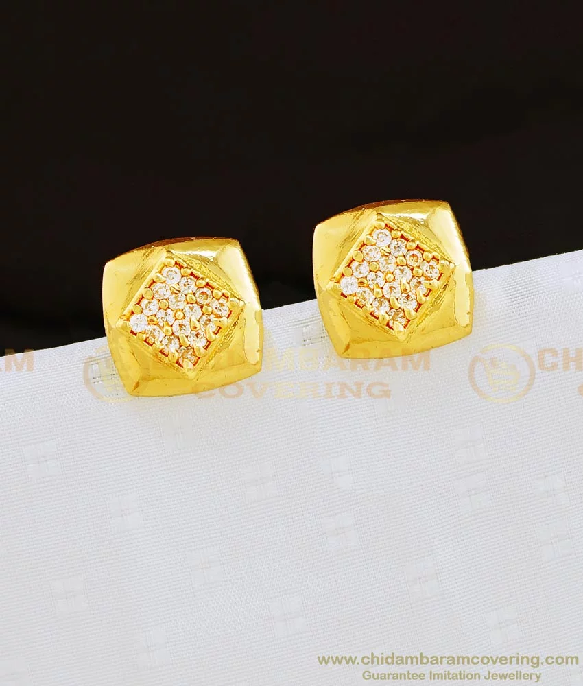 Square Beaded-Edge Pave Diamond Stud Earrings – Landsberg Jewelers