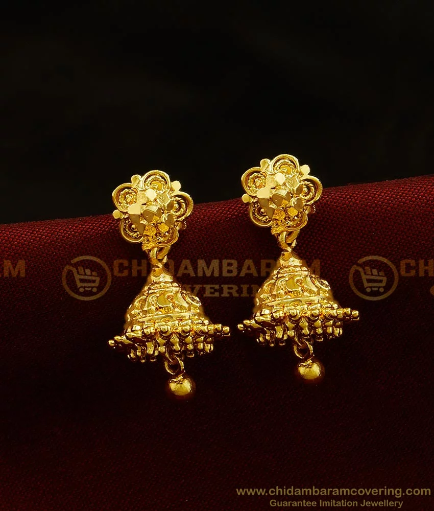 Buy Trendy New Small Gold Jhumka Designs Buy South Indian 1 Gram Gold ...