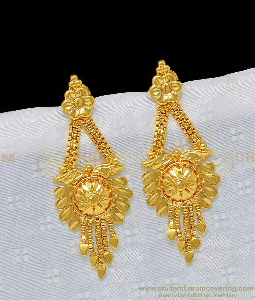 Latest Gold flower Earring Designs||Gold Tops Earrings Designs||Daily wear  collection@Sharmi vlogs | Bridal gold jewellery, Gold flowers, Designer  earrings