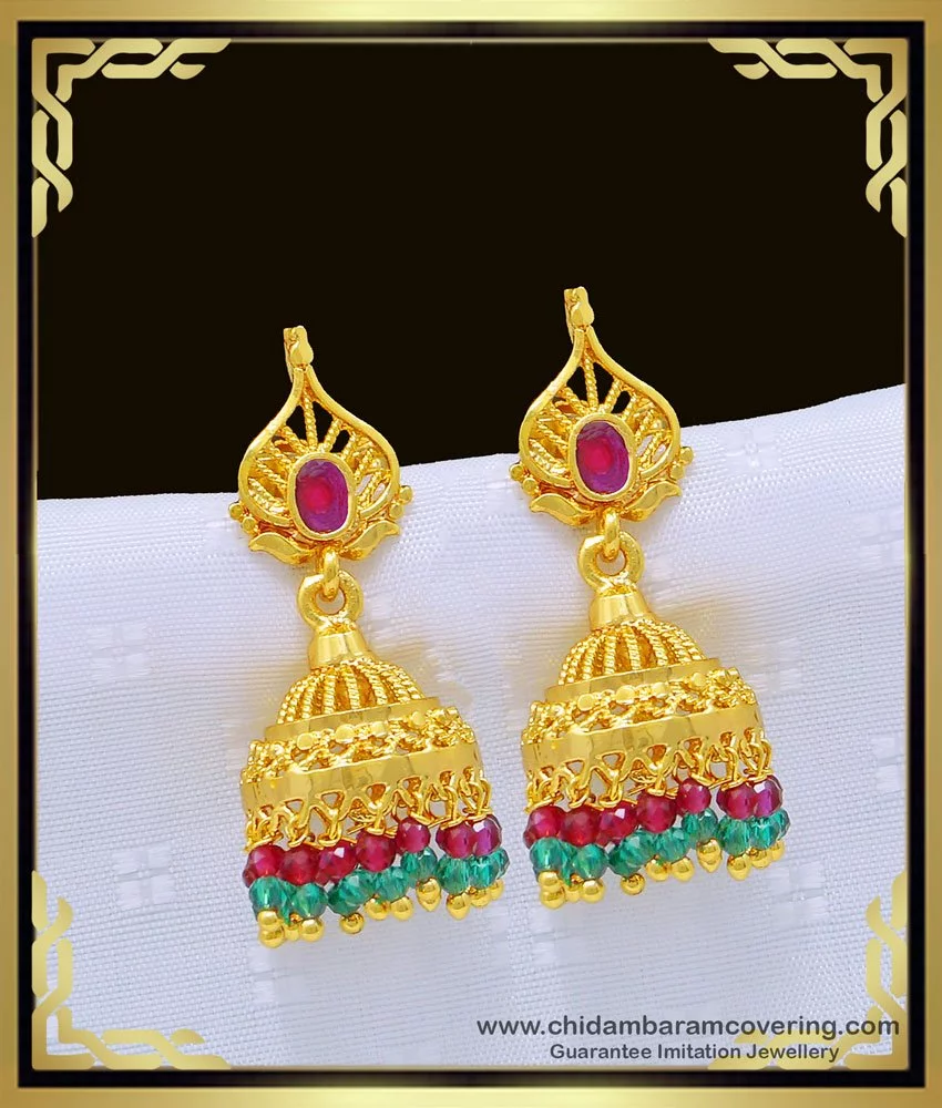 Stylish gold sales jhumka design