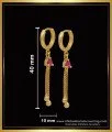 Buy 1 Gram Gold Bali Design Ruby Stone Earrings Online