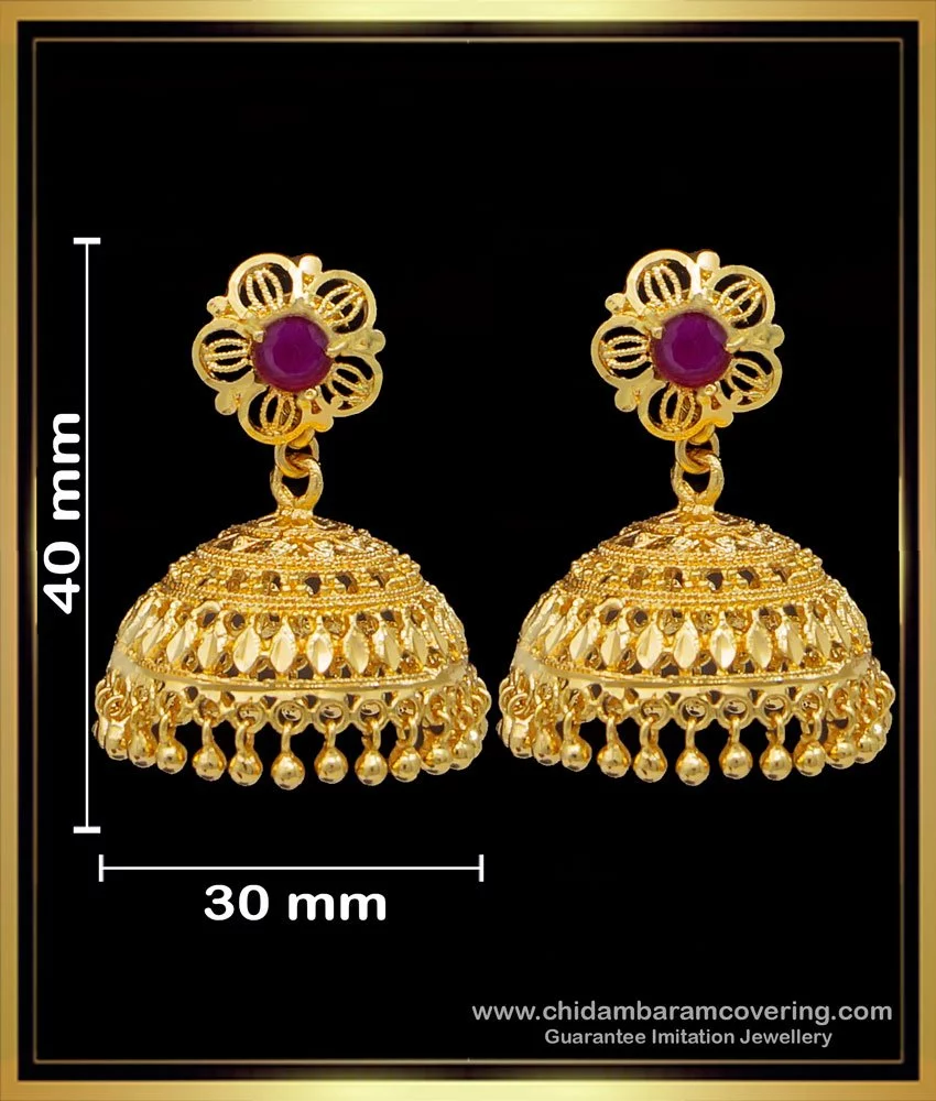 Ruby on sale jhumkas online