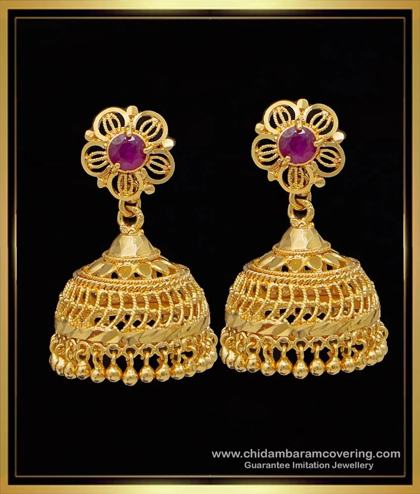 Buy Marriage Gold Earrings Jhumka Design Gold Plated Jewellery