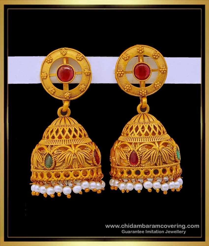 Flipkart.com - Buy VAGHBHATT Fashion Bollywood Traditional Indian Wedding  Silver Jhumka Earrings for women Sterling Silver Jhumki Earring Online at  Best Prices in India