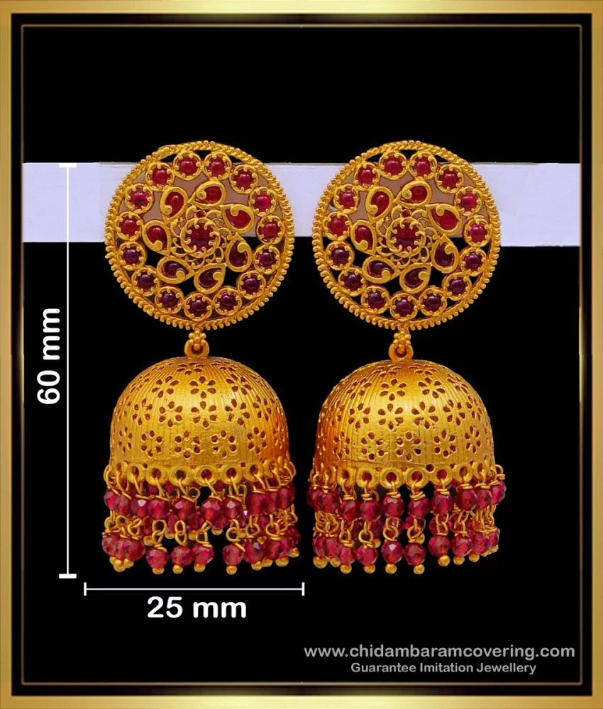 Flipkart.com - Buy Laxmi Fashion Traditional One Gram Gold Jhumki Earrings  For Women girls Temple Jewellery Earrings Set Copper, Brass Jhumki Earring  Online at Best Prices in India