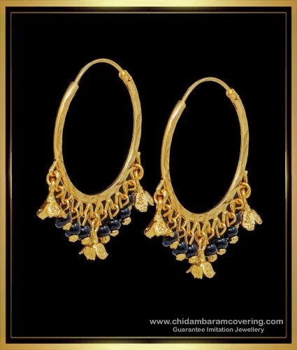 Buy 20k Yellow Gold Hoop Bali Earrings , Handmade Big Yellow Gold Earrings  for Women, Valentine Day Gift, Hammered Design Indian Gold Earrings Online  in India - Etsy