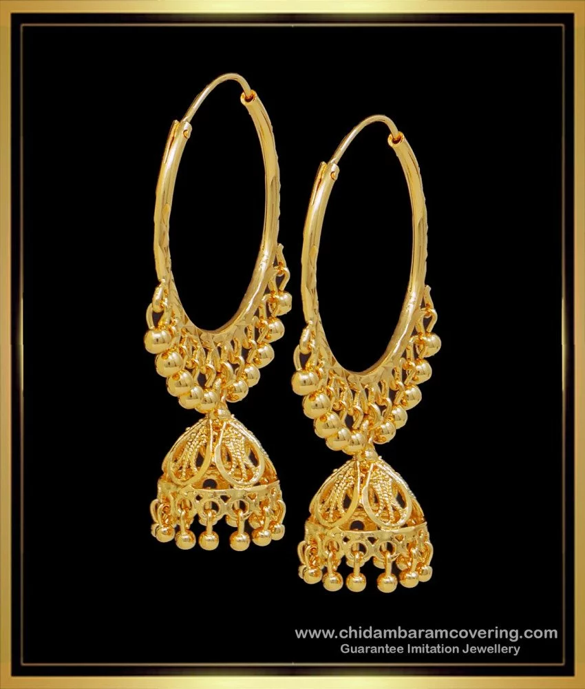 Jhumka Bali Gold Hoop Earrings/bollywood Indian Jewelry Jewellery Chandbali  Jhumka Set/punjabi Muslim Balli Jhumki Simi Set - Etsy UK | Gold bridal  jewellery sets, Gold earrings designs, Indian bridal jewelry sets