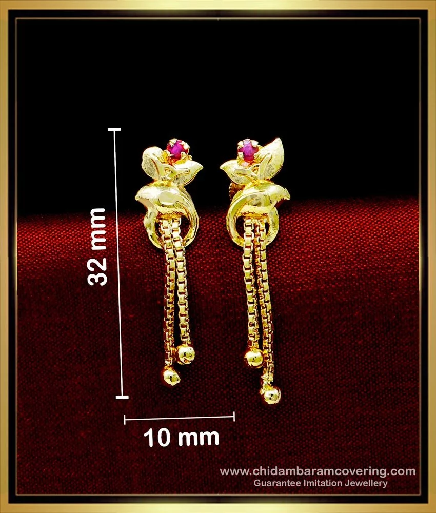 Mini Jhumki Meenakari Pattern 2 Gram Gold Earrings Shop Online ER3627