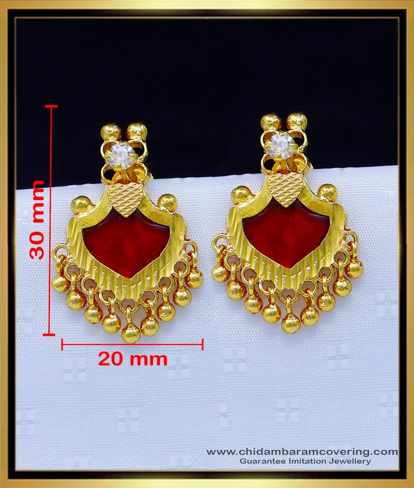Buy Traditional Red Palaka Earrings Kerala Design Jewellery