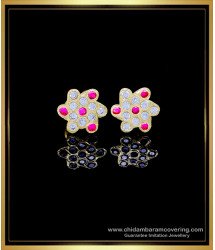 ERG1765 - Latest Stone Earrings Gold Plated Impon Jewellery Online