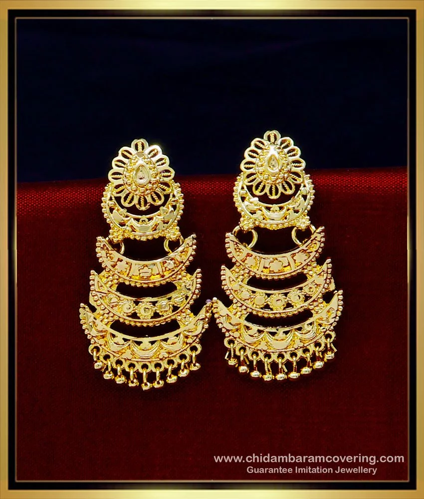 Indian Traditional 3 Layers Fashion Jhumka Jhumki Earrings Ethnic Gold  Plated | eBay