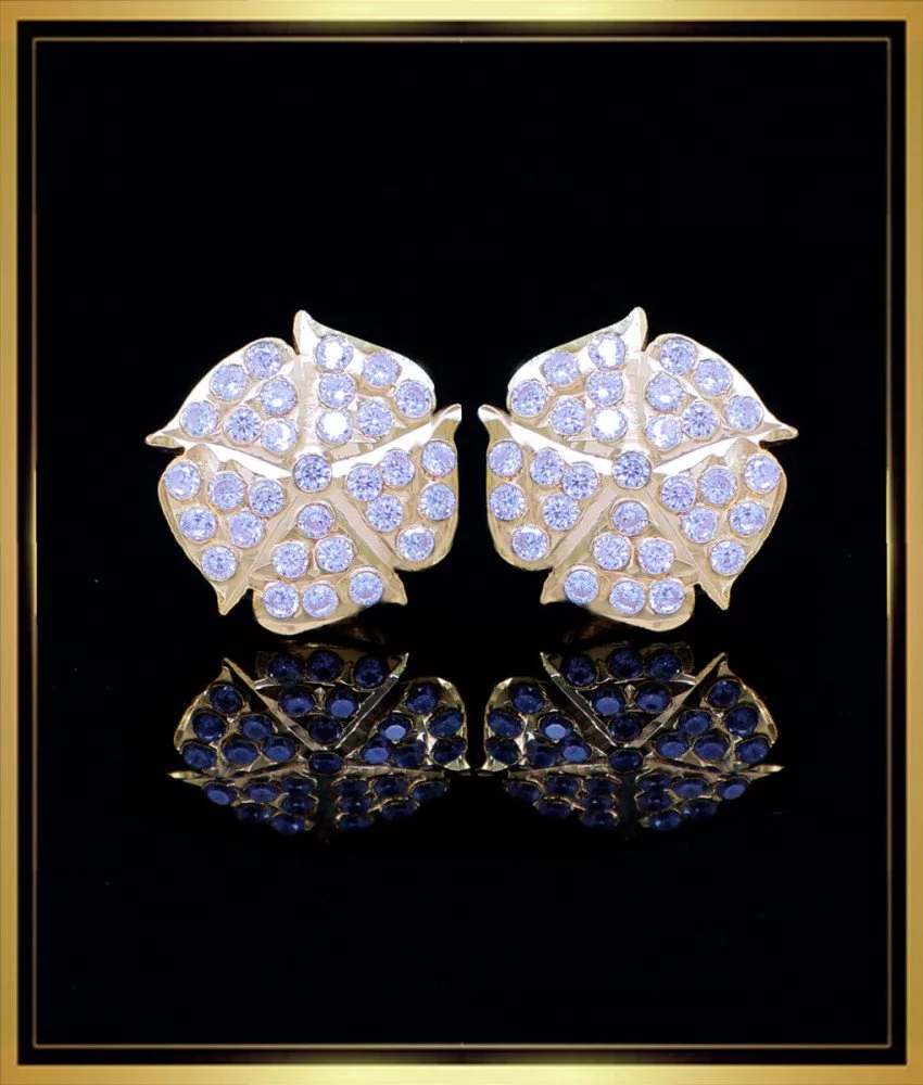 Zunaira White Gold Stud Earrings Online Jewellery Shopping India | Dishis  Designer Jewellery