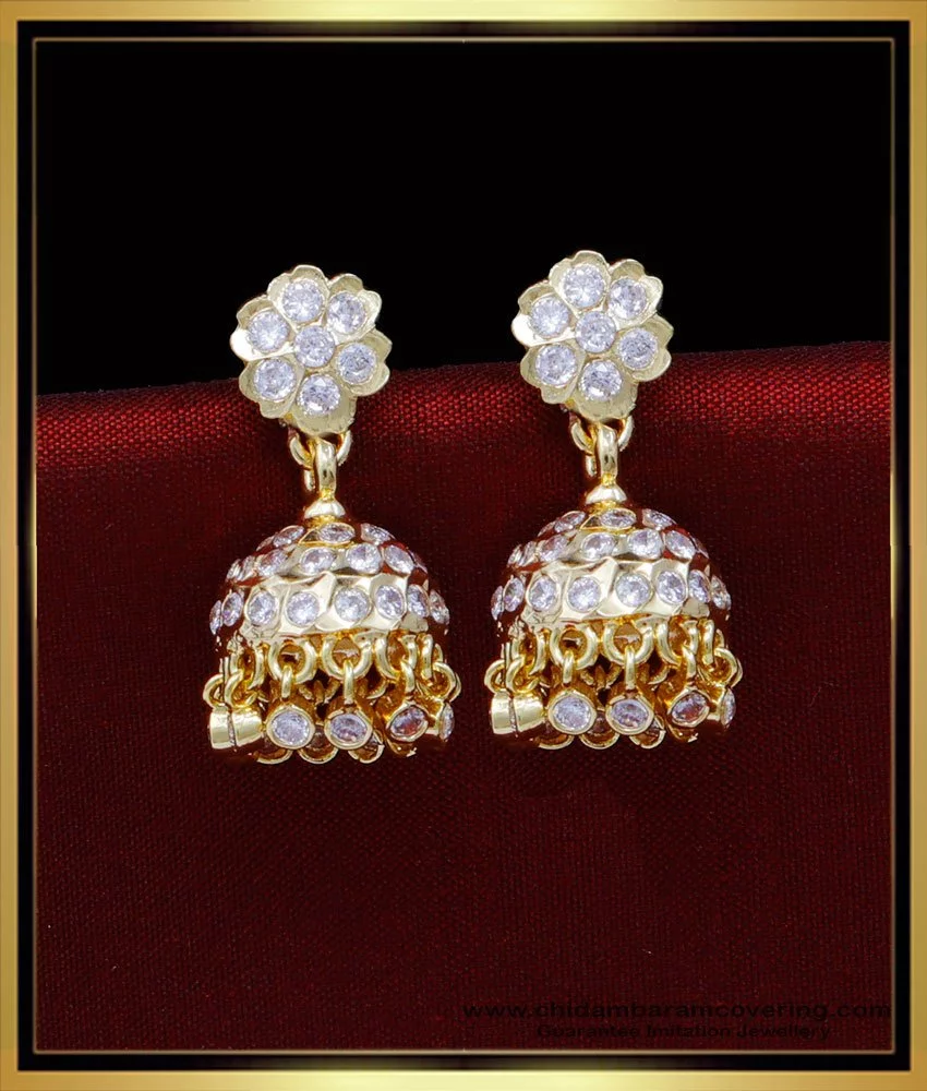 White stone deals jhumka designs