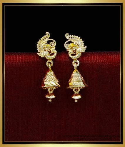 Buy Latest Collections Flower Design Bridal Gold Jhumkas Design Double ...