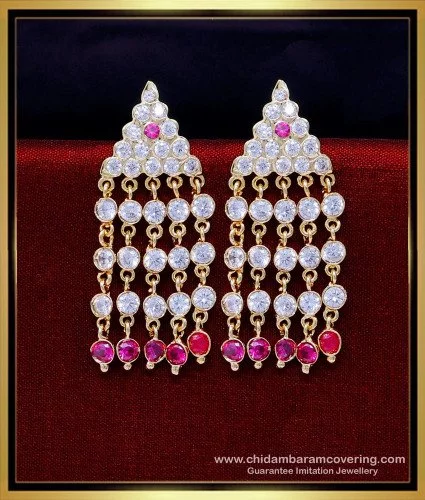 Golden Party Wear Drop Earrings 452JW30