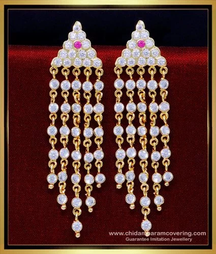 AD Stone Jhumki / Latest heavy Ad Earrings designs 2021/party ware earrings/  designer gold #earring - YouTube