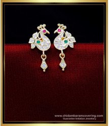 ERG1915 - Impon Small Peacock Earrings Gold Design for Girls