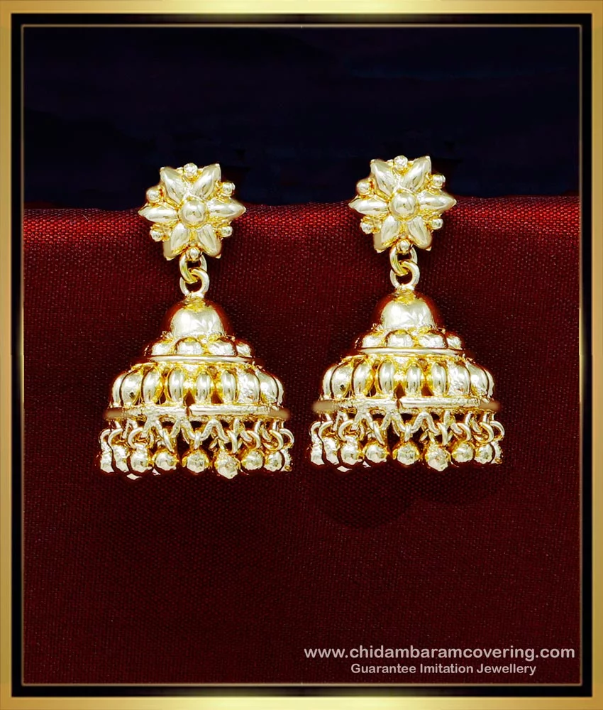 Buy Gold Plated Gold Design Kerala Jhumka Earrings for Women