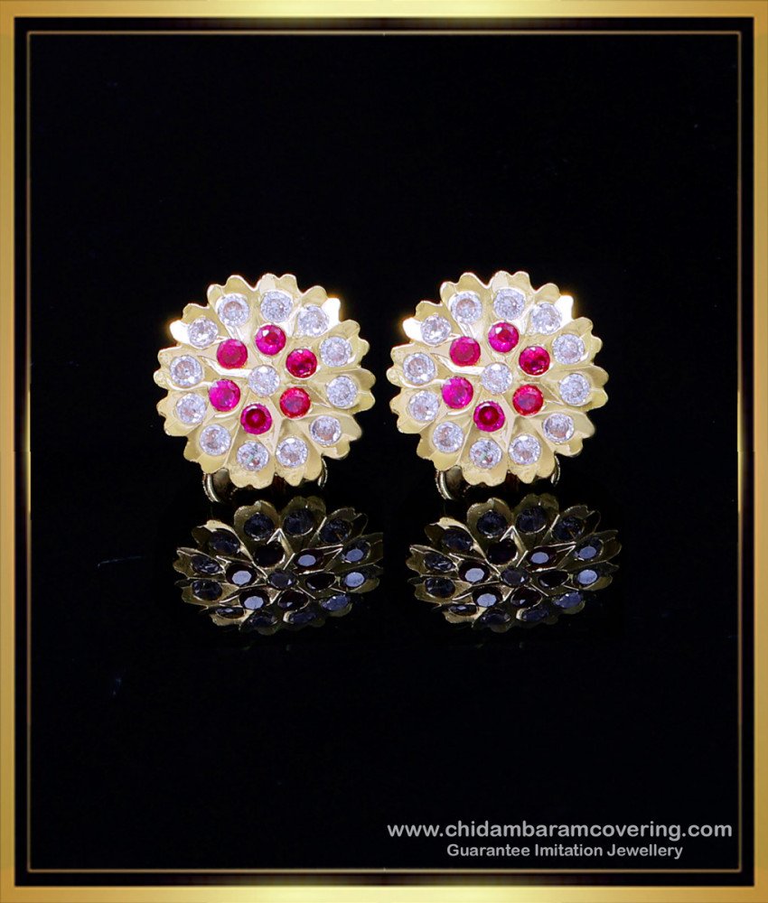 impon earrings designs, impon earrings online shopping, impon stud earrings, Impon Kammal, impon stone earrings, Impon stone earrings price, stud earrings for women, yellow gold earrings for women, 2 gram gold earrings new design, stud earrings gold