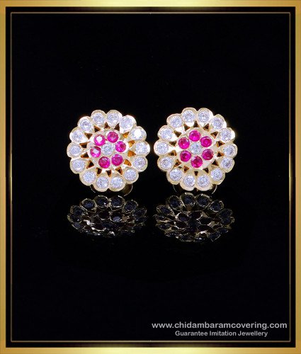 ERG2005 - Gold Look Impon Stud Artificial Gold Plated Earrings