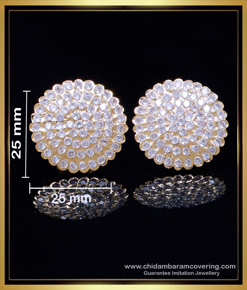 white stone stud earrings, impon earrings online shopping, impon stud earrings, gold stud earrings designs for daily use, impon stone earrings, stud earrings for women, yellow gold earrings for women, latest daily wear gold earrings designs, new design gold earrings for daily use