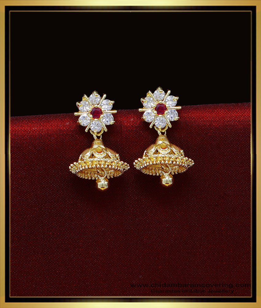 white stone jhumkas, gold plated jhumkas, gold plated earrings, gold plated jewelry online, gold plated earrings for women, 1 gram gold earrings, 1 gram gold jewellery online, 1 gram gold plated earrings, 1 gram gold jewellery online shopping cash on delivery