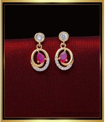 ERG2028 - Unique Gold Plated Stone Earrings Gold Design for Girl