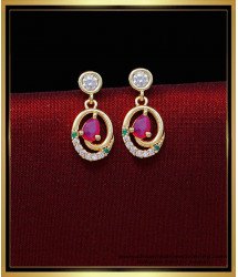 ERG2029 - Real Gold Look 1 Gram Gold Stone Earrings Artificial
