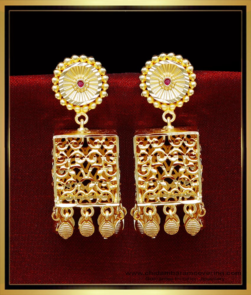 Traditional jhumkas online, gold jhumkas online, 2 gram gold earrings new design, 2 gram gold jhumka designs, New jhumka design gold, jhumkas gold plated, yellow gold earrings, jhumkas earrings, jhumkas gold designs, yellow gold earrings design