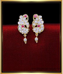 ERG2050 - Impon Traditional Gold Earrings Designs for Daily Use