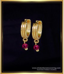 ERG2054 - Crystal Bali Earrings 2 Gram Yellow Gold Earrings Design