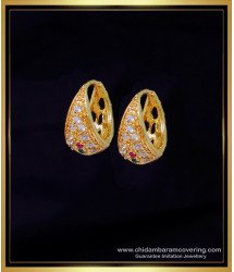 ERG2061 - Real Gold Design Multi Stone Bali Earrings for Women