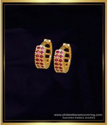 ERG2062 - Elegant Ruby Gold Earrings Bali Design for Female