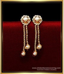 ERG2076 - Simple Gold Earrings Design Hanging Model Daily Use