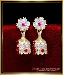 ERG2089 - Latest Daily Use Impon Jhumka Earrings Gold Design