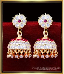 ERG2094 - Impon Stone Big Wedding Traditional Jhumka Earrings