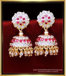 ERG2097 - Impon Jewellery Bridal Gold Jhumka Design for Wedding