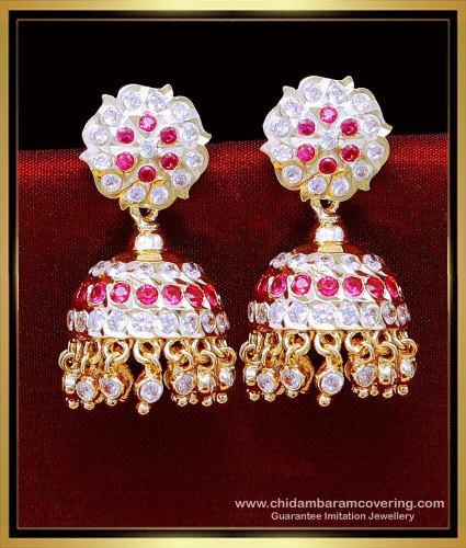 ERG2097 - Impon Jewellery Bridal Gold Jhumka Design for Wedding