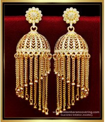 ERG2098 - Latest Bridal Wear 2 Gram Gold Earrings Jhumka Design