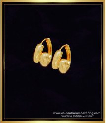 ERG2100 - 1 Gram Gold Plated Hoop Earrings New Model Gold Design