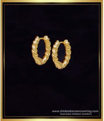 ERG2103 - Beautiful Gold Plated Small Twisted Gold Hoop Earrings