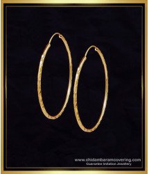 ERG2108 - Cute Big Light Weight Gold Round Hoop Earrings for Women