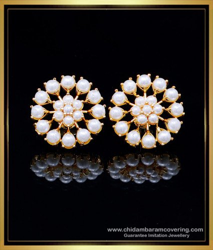 ERG2113 - Beautiful Flower Design Pearl Stud Earrings for Women