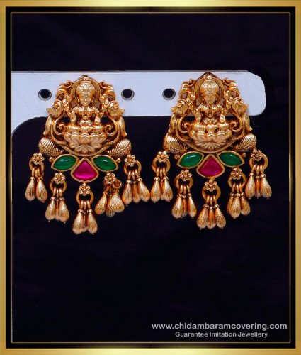 ERG2117 - Premium Quality Gold Look Antique Lakshmi Earrings