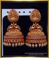 big jhumkas, designer jewellery, latest gold buttalu design, temple buttalu design, temple jhumkas earring, one gram gold jewellery online, nagas jhumkas,