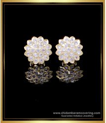 ERG2138 - Impon Gold Model White Stone Stud Earrings for Women