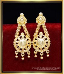 ERG2183 - Gold Model South Indian Long Earrings for Wedding