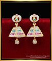 Gold plated ad stone jhumka earrings