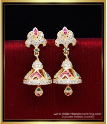 ERG2199 - Latest Stone Jhumka Gold Earring Design for Wedding